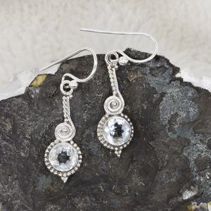 Natural Aquamarine Earrings in 925 Silver